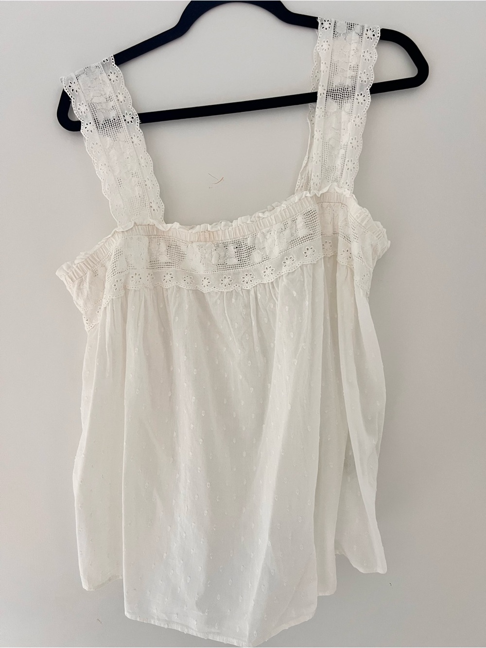 & Other Stories Cream Eyelet Strap Tank